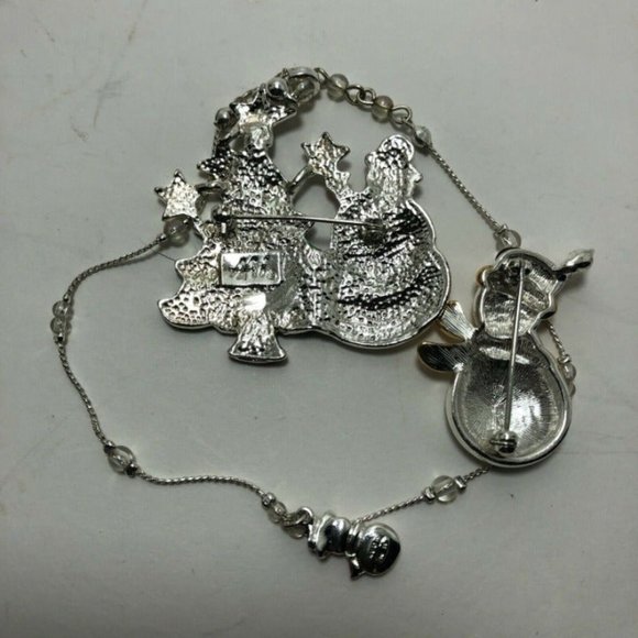 Snowman Christmas Tree Silvertone Anklet - Picture 7 of 8